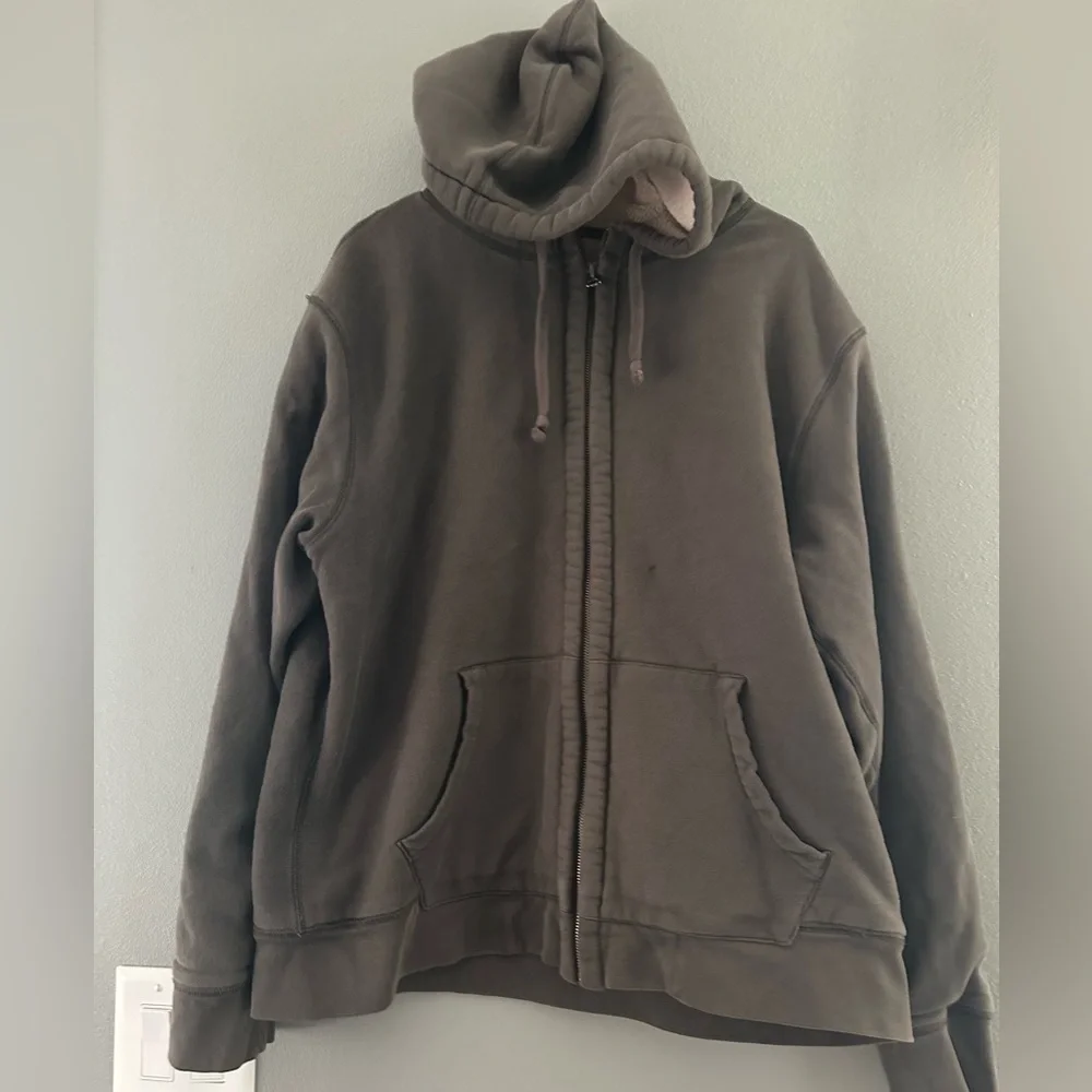 J.CREW Brown Sherpa-Lined Hoodie XL